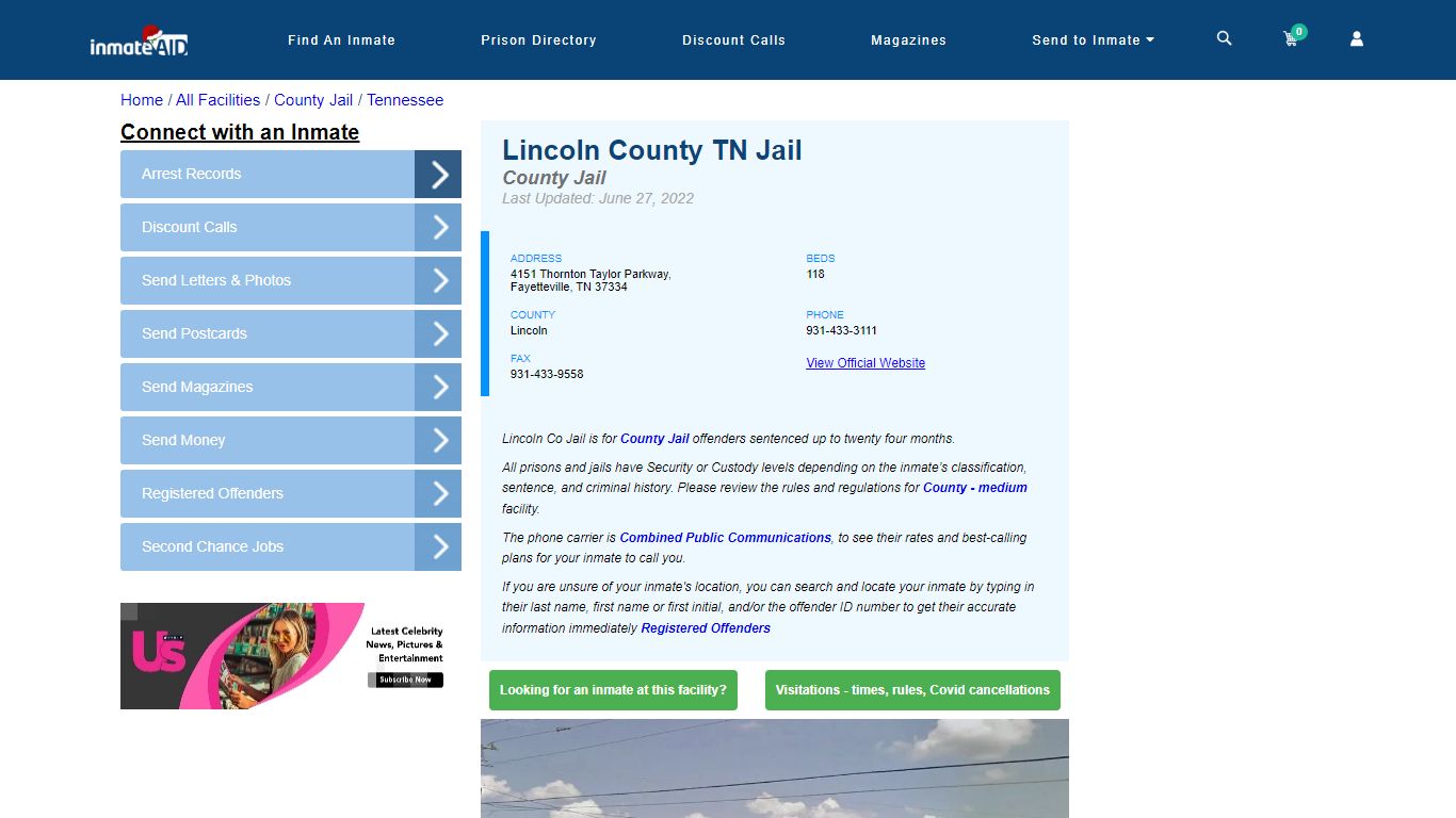 Lincoln County TN Jail - Inmate Locator - Fayetteville, TN